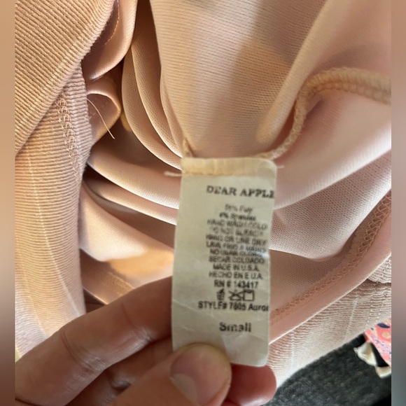 Deer Apple Pink Striped tshirt dress. Size small. - Picture 3 of 4